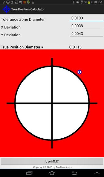 Imagen 1 para True Position Calculator