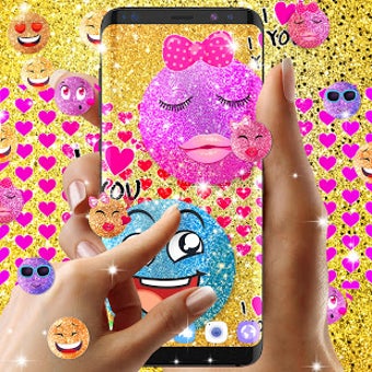 Image 1 for Emoji glitter live wallpa…