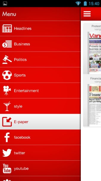 Image 0 for Vanguard news app