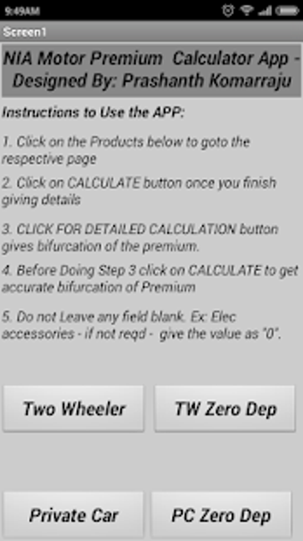 Image 1 for NIA Motor Premium Calcula…
