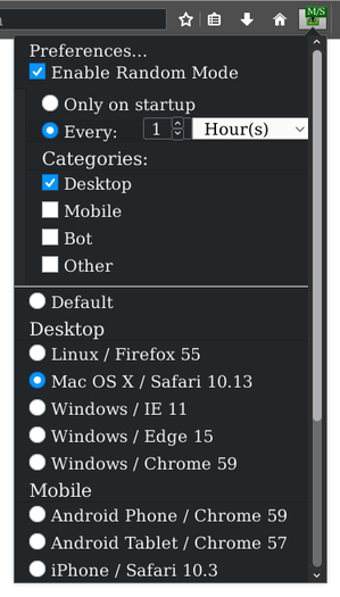 Imagen 2 para User-Agent Switcher