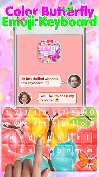 Image 2 for Color Butterfly Emoji Key…