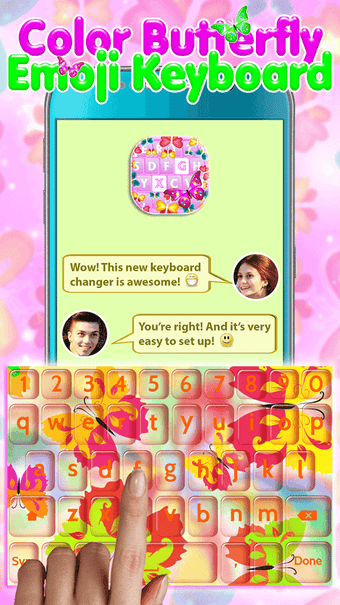 Image 0 for Color Butterfly Emoji Key…