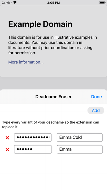 Image 0 for Deadname Eraser for Safar…