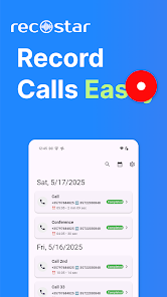 Image 0 for Recostar: Call Recorder  …