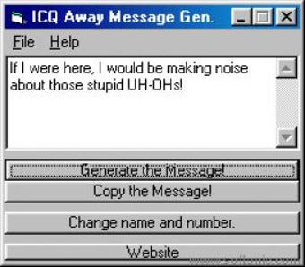 Image 0 for ICQ Away Message Generato…