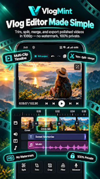 Image 0 for VlogMint: Video Editor  M…
