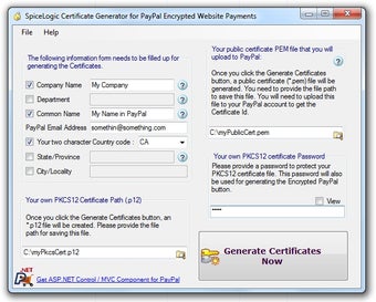 Imagen 0 para PayPal Certificate Genera…