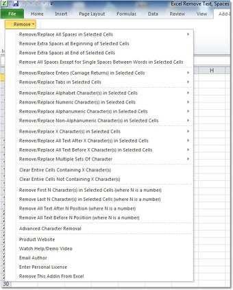 Image 0 for Excel Remove Text, Spaces…