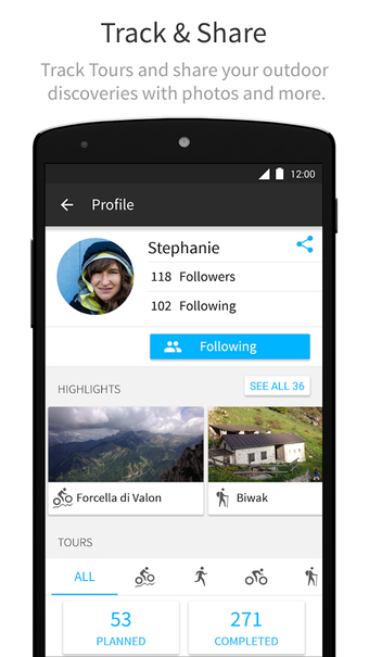 Imagen 1 para Komoot -- Cycling & Hikin…