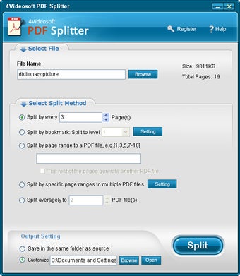 Image 0 for 4Videosoft PDF Splitter
