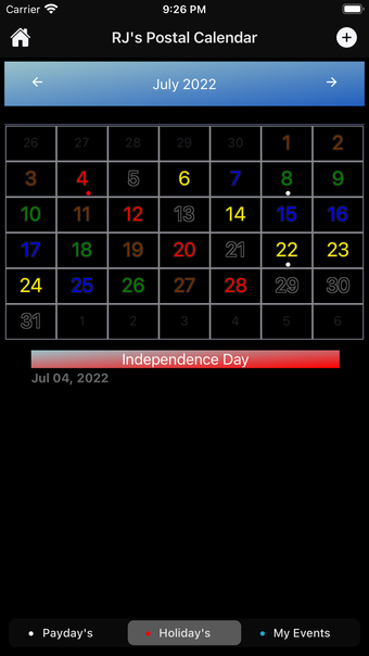 Image 0 for RJs Postal Calendar