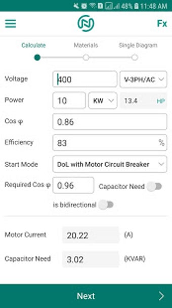 Image 0 for motor calculator