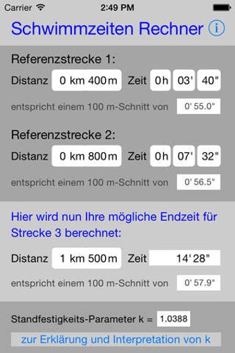 Image 0 for Schwimmzeiten Rechner
