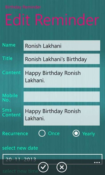 Imagen 1 para Birthday Reminder for Win…