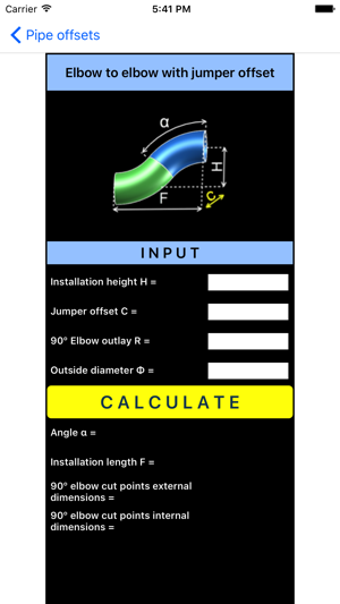 Image 1 for Pipe offset calculation