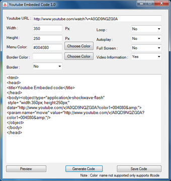 Image 0 for Youtube Embeded Code