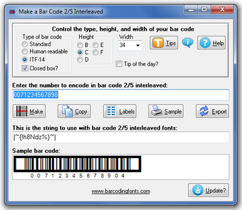 Image 0 for Bar Code 2 of 5 Interleav…