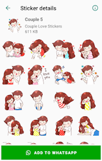 Image 2 for Couple Love Stickers for …