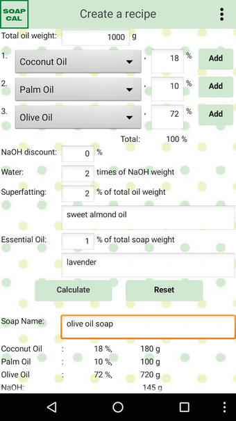 Imagen 2 para SoapCal - Soap Calculator