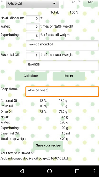 Imagen 1 para SoapCal - Soap Calculator