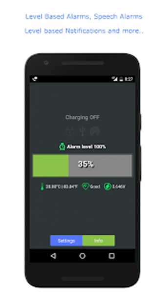 Imagen 3 para Full Battery Alarm and Ba…