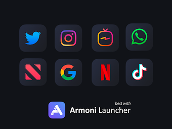 Image 1 for iOS 14 Icon Pack (DARK) (…