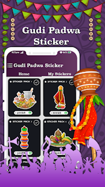 Imagen 1 para Gudi Padwa Stickers For W…