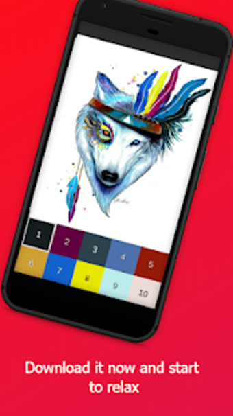 Image 2 for Wolf coloring by number