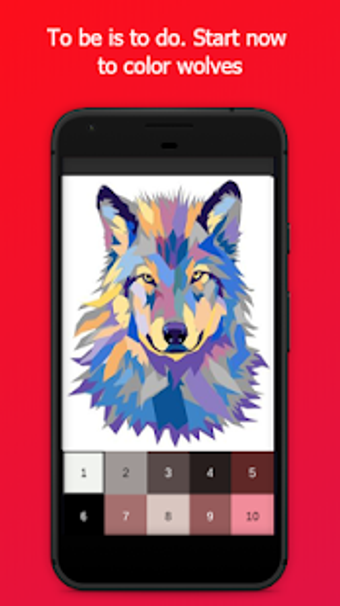 Image 1 for Wolf coloring by number