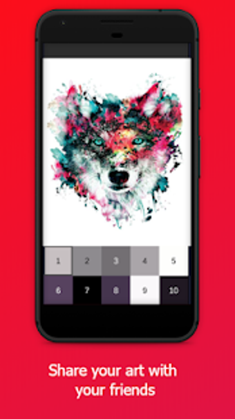 Image 3 for Wolf coloring by number