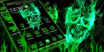 Image 2 for Fluorescent Green Skull T…