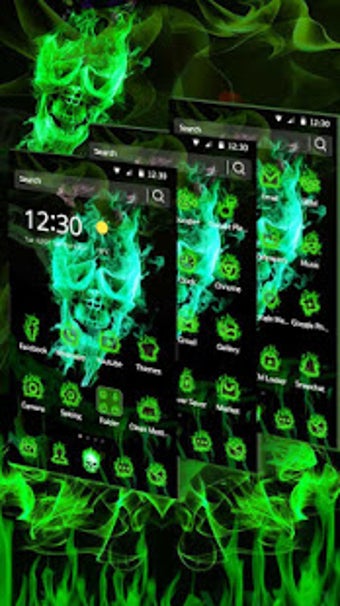 Image 3 for Fluorescent Green Skull T…