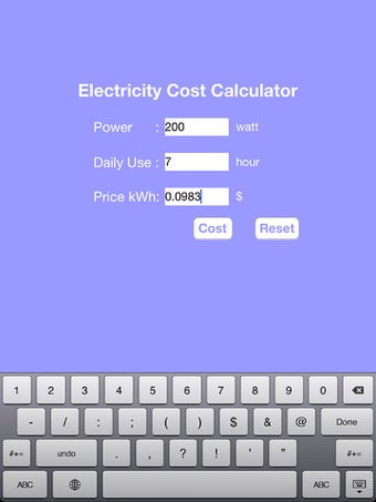 Imagen 4 para Electricity Costs Calcula…
