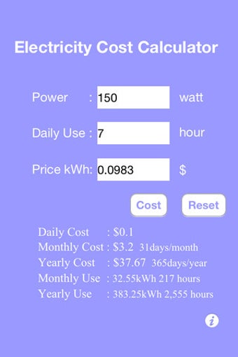 Imagen 3 para Electricity Costs Calcula…