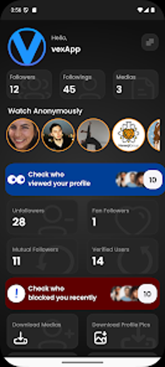 Image 0 for Vexa: Unfollowers Report