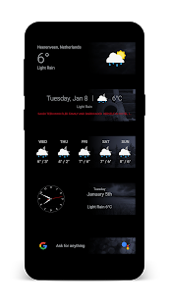 Image 1 for Dark KWGT Widget Pack