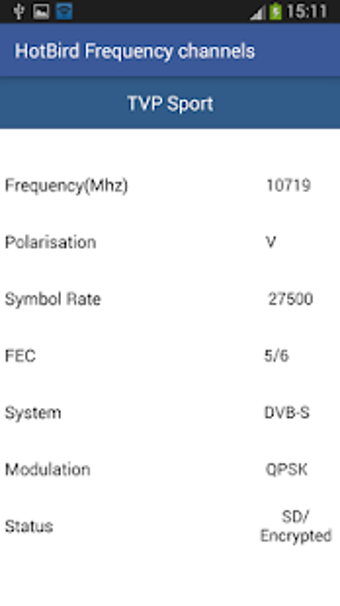 Image 0 for HotBird Frequency Channel…