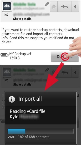 Imagen 1 para MCBackup - My Contacts Ba…