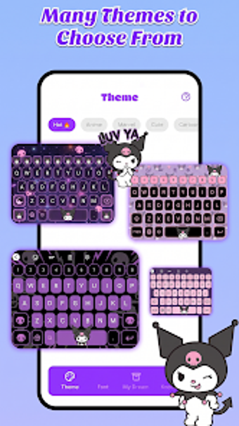 Image 0 for Kuromi Keyboard Themes Zi…