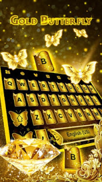 Image 0 for Gold Butterfly - Keyboard…
