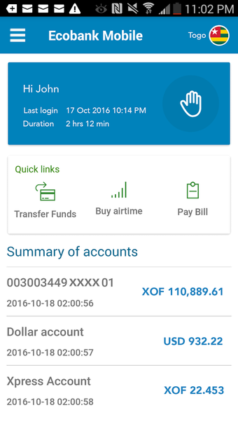 Imagen 1 para Ecobank Mobile Banking