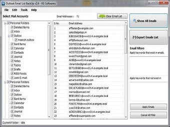 Image 0 for Outlook Email List BackUp