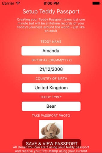 Image 0 for Teddy Bear Passport - per…