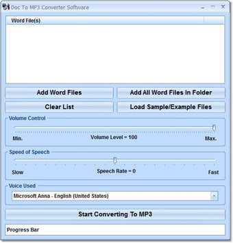 Image 0 for Doc To MP3 Converter Soft…