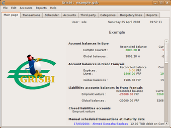 Image 0 for Grisbi for Mandriva Linux