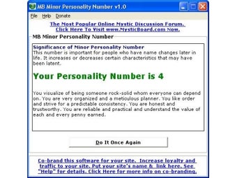 Image 0 for Minor Personality Number