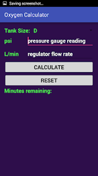 Image 1 for Oxygen Tank Calculator