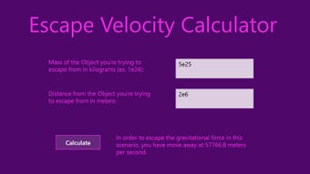 Imagen 1 para Escape Velocity Calculato…
