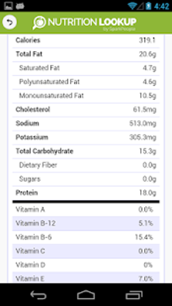 Imagen 1 para Nutrition Lookup - SparkP…